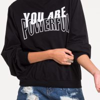 เสื้อจั๊มเปอร์ผู้หญิง Powerful Lady สีดำ