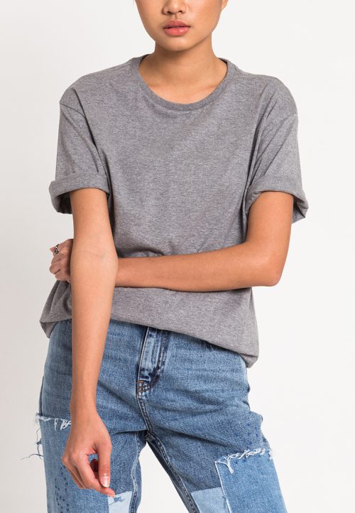 เสื้อยืดผู้หญิง Mono Hi-Low Curved Hem สีเทา