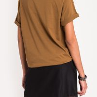 เสื้อยืดผู้หญิง Mono Hi-Low Curved Hem (น้ำตาล)
