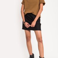 เสื้อยืดผู้หญิง Mono Hi-Low Curved Hem (น้ำตาล)