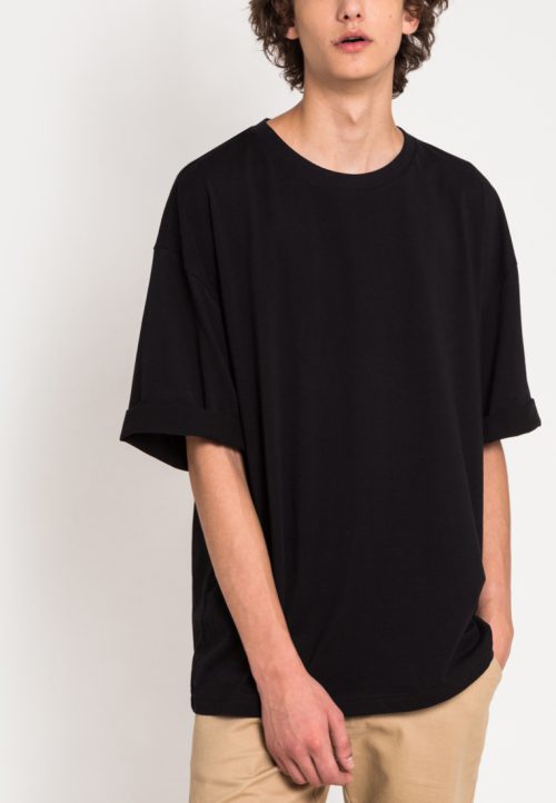 เสื้อยืดสุภาพบุรุษชาย Monochrome Oversized (ดำ)