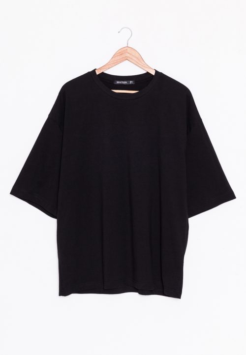 เสื้อยืดสุภาพบุรุษชาย Monochrome Oversized (ดำ)