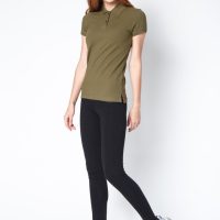 เสื้อ้โปโลผู้หญิงสีเขียวทหารเว็บเสื้อผ้าแฟชั่น MAXTEEN