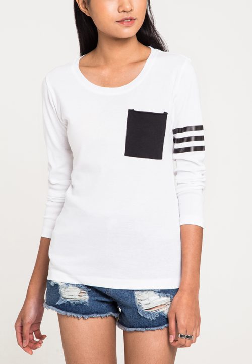 จัมฟ์เปอร์ Two - toned Striped sleeve Pocket