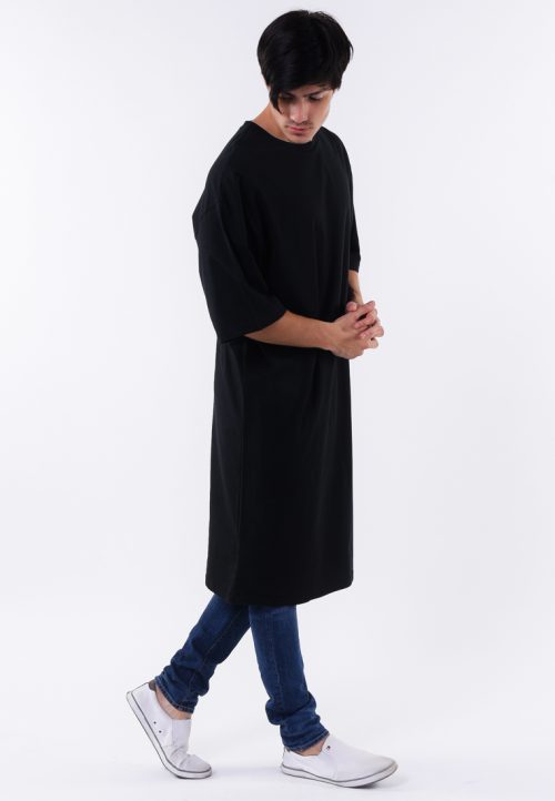 เสื้อผ้าแฟชั่นเสื้อยืดลองค์เดรสสีขาวสวมสบายใส่เที่ยวเป็นแฟชั่นหรือลำลองอยู่บ้านก็สบาย