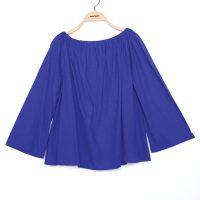 เสื้อเบลาส์ long-sleeves pleated scoop neck